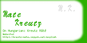 mate kreutz business card