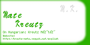 mate kreutz business card